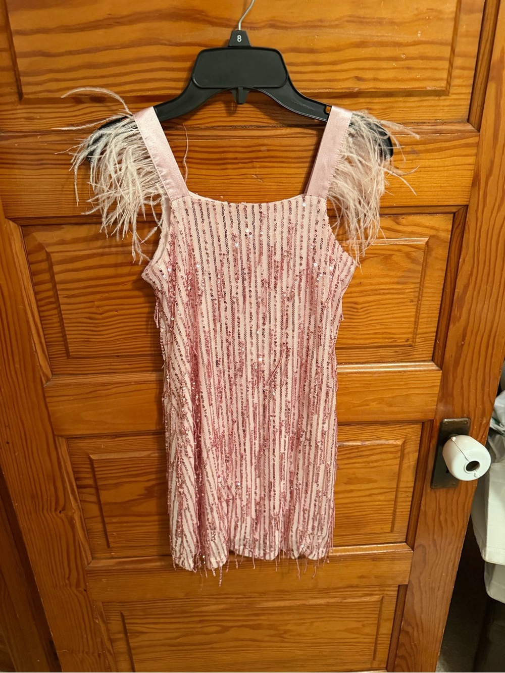 Girls sparkle & feather dress